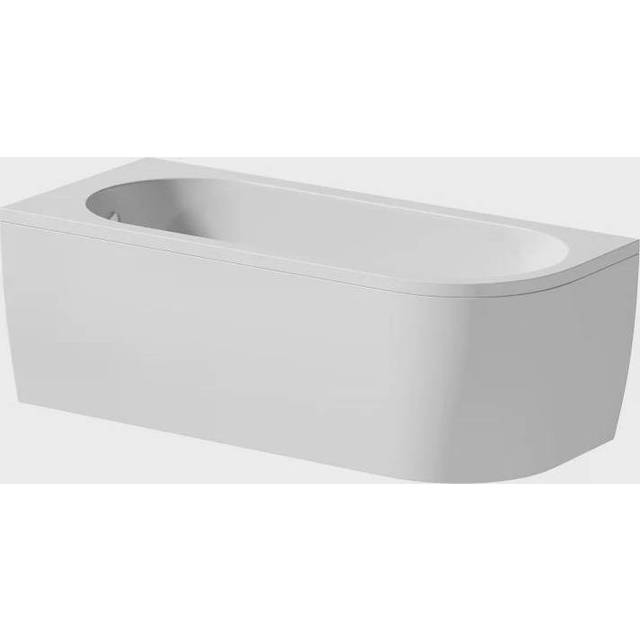 Bathroom 1700mm J Shape Left Hand Bath Shower Screen Front Panel Corner Bathtub