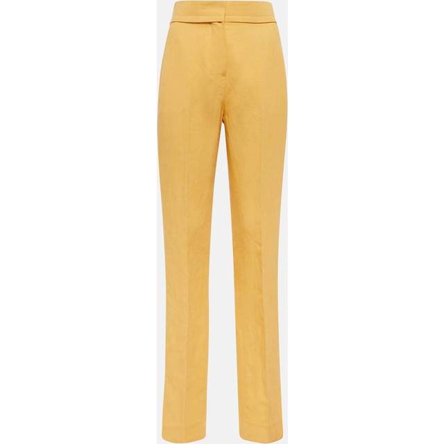 Jacquemus Le Pantalon Tibau linen-blend pants - yellow (UK 16)