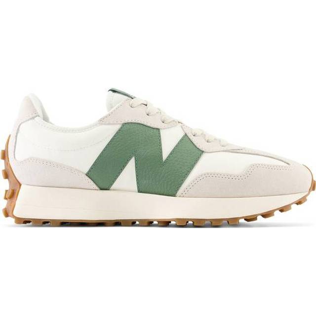 New Balance 327 Trainers Nori Offwhite Grey Green, 4 - White