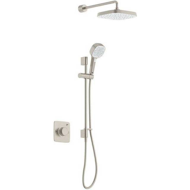 Mira Evoco Dual Outlet Thermostatic Mixer Shower with HydroGlo Technology - Brushed Nickel