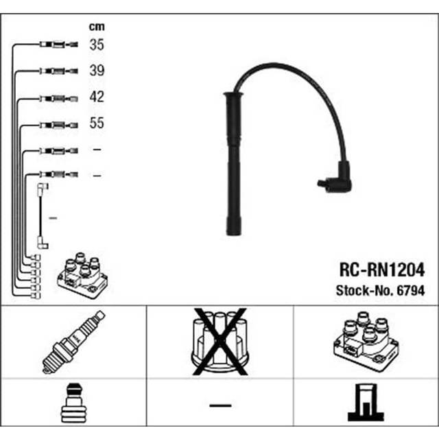 Ignition Cable Kit RC-RN1204 NGK RCRN1204