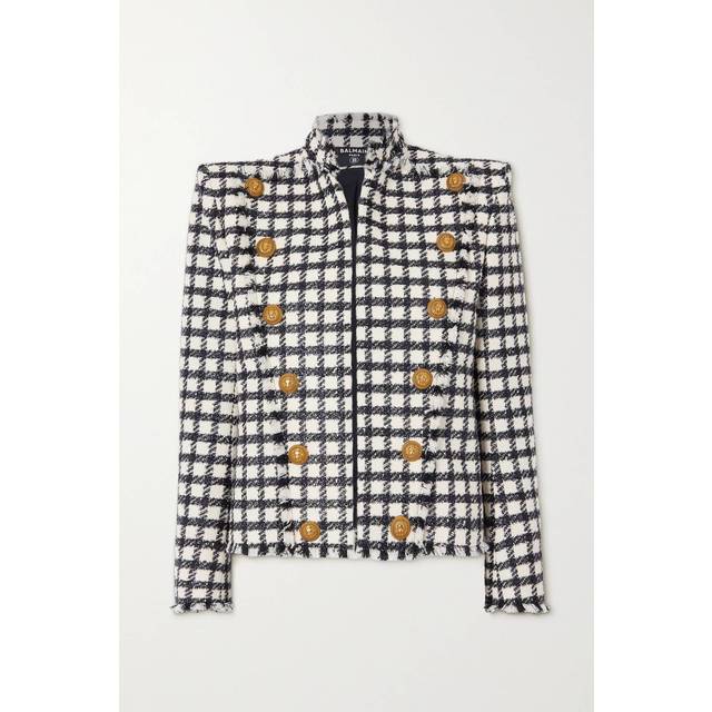 Balmain Prince of Wales tweed jacket - multicoloured (UK 14)