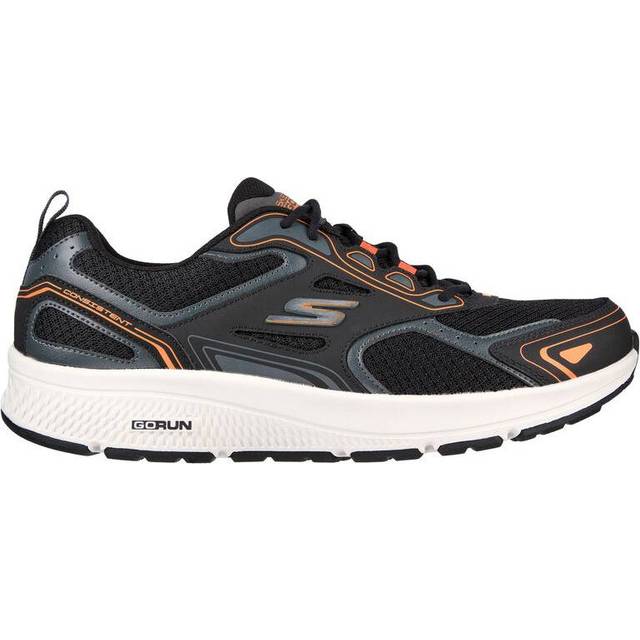 Skechers Gorun Consistent, herr – funktionell atletisk sko för träning, löpning, promenad, sneaker med luftkylt skum, Svart/Orange, 47.5 EU