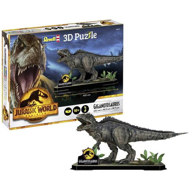 Revell 3D-pussel 00240 Jurassic World Park World som 3D-pussel, upptäcka, pysselkul för en hel familj, färgad