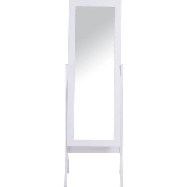 HOMCOM Dressing Mirror Freestanding Tall Adjustable Angle White 148x47cm Bedroom - white