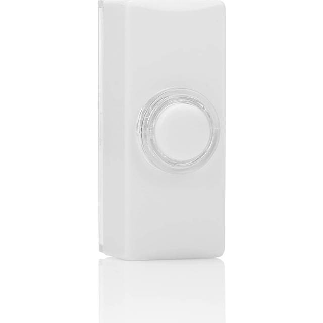 Byron 7730 illuminated white plastic wired bell push surface mounted