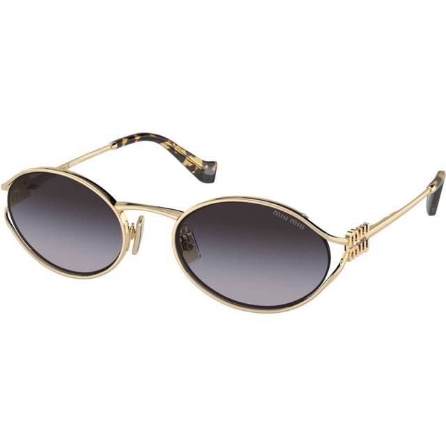 Miu Miu Woman MU 52YS  ZVN5D1 Sunglasses Metal Gold Grey Round Normal Shaded