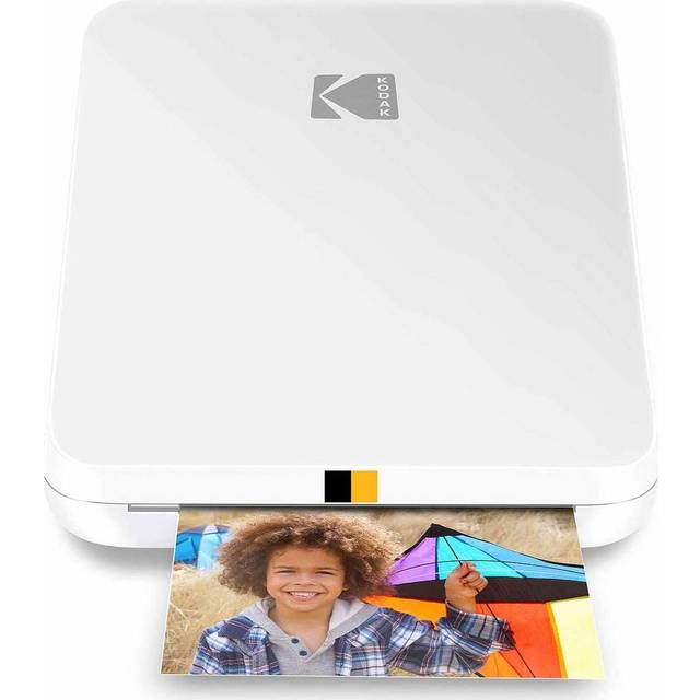 KODAK Step Slim Omedelbar mobil fotoskrivare – Skriv ut 5,1 x 7,6 cm foton trådlöst på Zink-papper med iOS- och Android-enheter, Vit, 2x3