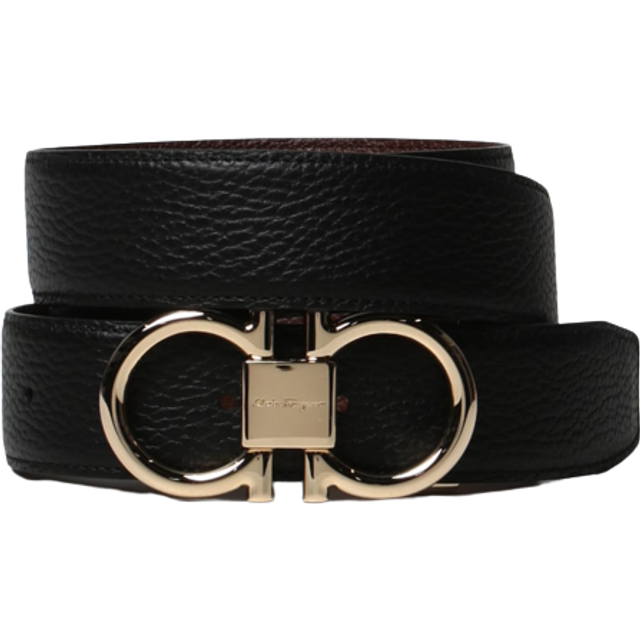 Ferragamo Men Reversible and adjustable Gancini belt Black