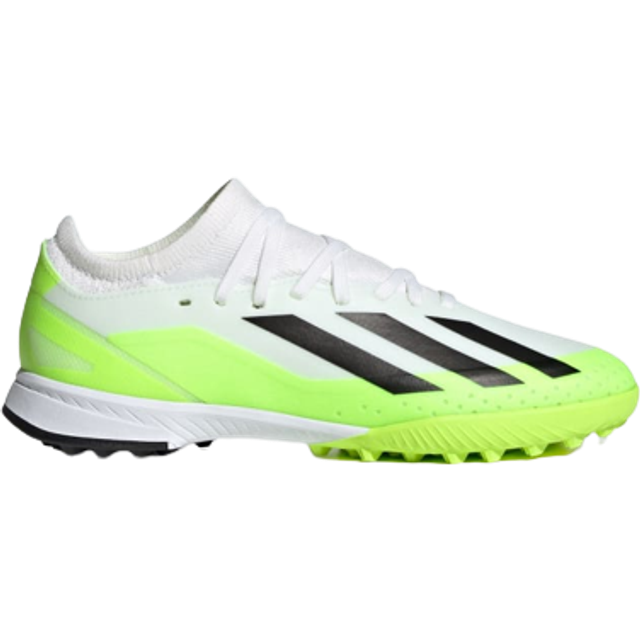 adidas Unisex - Vuxen X Crazyfast.3 Turf Boots, Cloud White/Core Black/Lucid Lemon, 46 EU