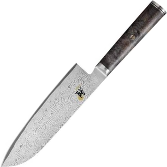 BLACK 5000MCD Rocking Santoku Japansk Kockkniv 18 cm