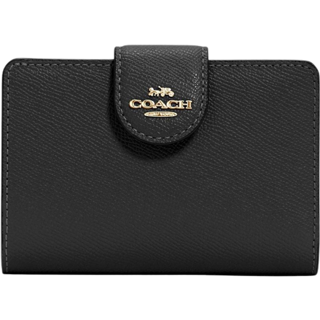Black and gold coach wallet sale