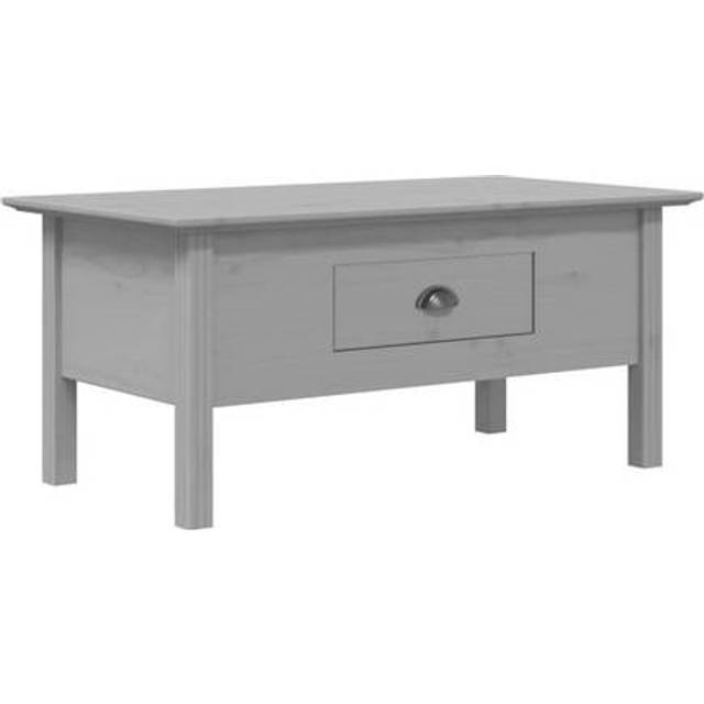 vidaXL Coffee Table BODO Grey 100x55x45 cm Solid Wood Pine