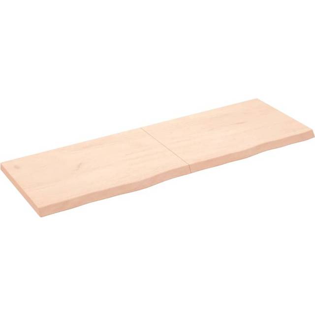 vidaXL Wall Shelf 180x60x(2-6) cm Untreated Solid Wood Oak - Brown