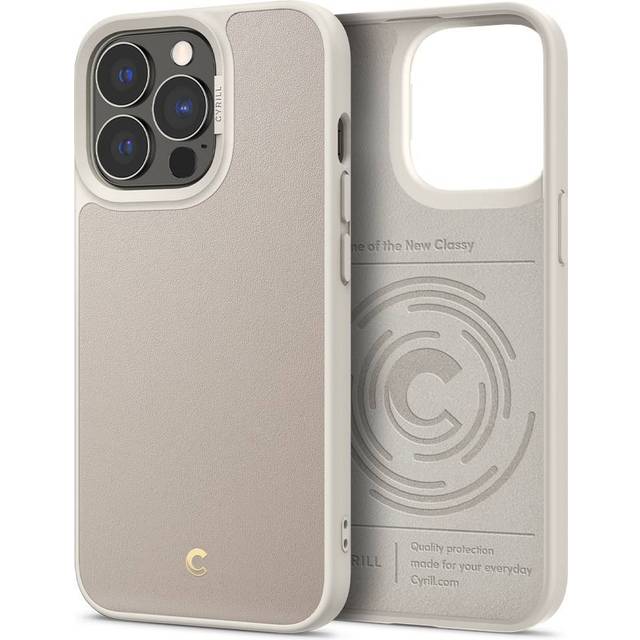 CYRILL Leather Brick Designed for iPhone 13 Pro Case (2021) - Cream