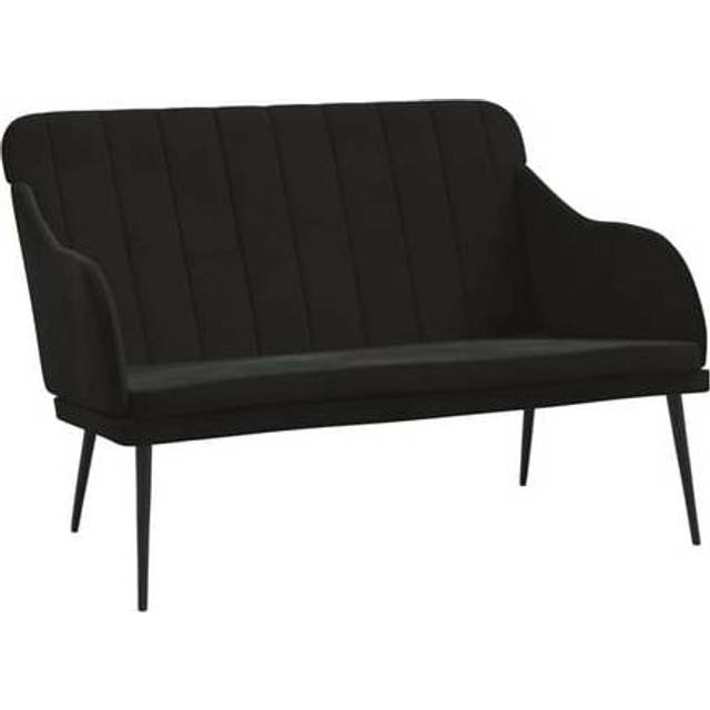 Bänk svart 110x76x80 cm sammet