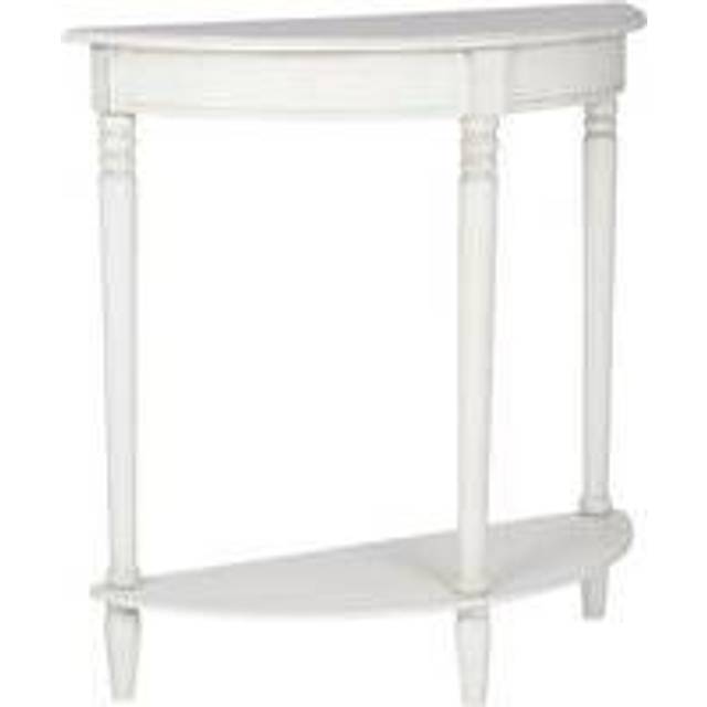 Elizabeth White Pine Wood Half Moon Console K/D, White