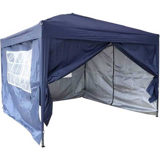 (Blue) Birchtree Waterproof Pop Up Garden Gazebo - 3 x 3m