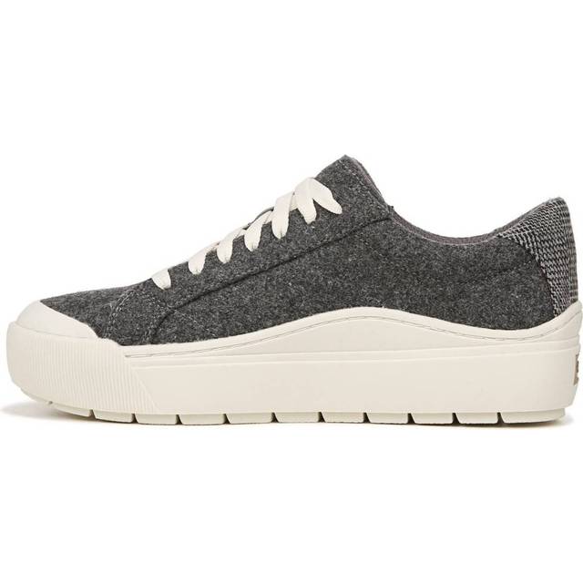 Dr. Scholl's Shoes Womens Time Off Platform Slip On Fashion Sneaker Charcoal Wool Fabric 8.5 M