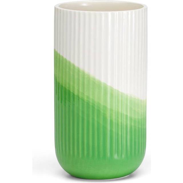 Vitra - Herringbone Vase Ripped - grün/glasiert/H 25cm / Ø 13,3cm - green (24.5 x &#8960;13.5cm)