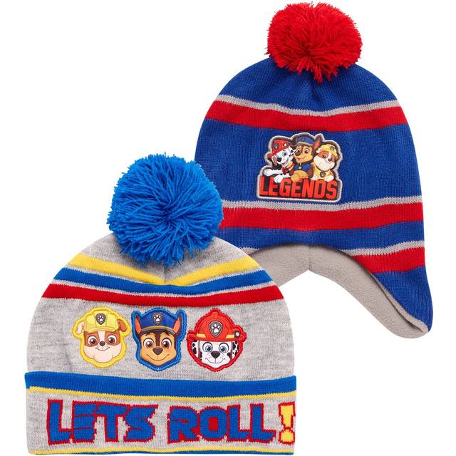 Nickelodeon Boys' Winter Hat - 2 Pack Paw Patrol Pom Pom Beanie (4-7)