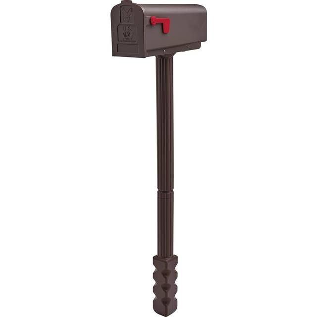 Architectural Mailboxes Newbury Plastic Mailbox and Post Kit  NC000MAM  Mocha  Medium Capacity