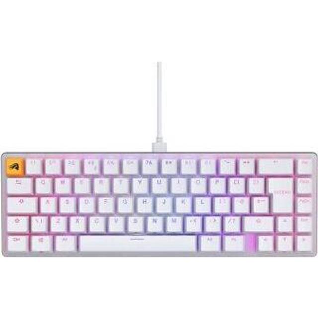Glorious Gaming GMMK 2 Compact 65% – mekaniskt gamingtangentbord, kompakt TKL-storlek (65%), aluminium, anpassningsbart, Doubleshot-tangenter, Fox-brytare, individuell RGB, engelsk QWERTY - Vit