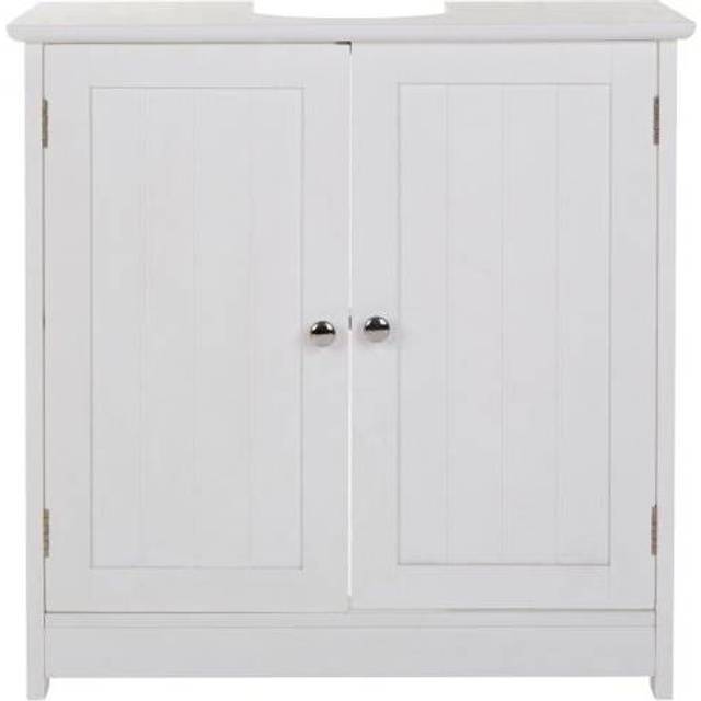 Premier Housewares White Pedestal Sink Under Sink Unit Kitchen Sink Bathroom Under Sink Cabinet Under Basin Storage Undersink Cabinets h60xw60xd3