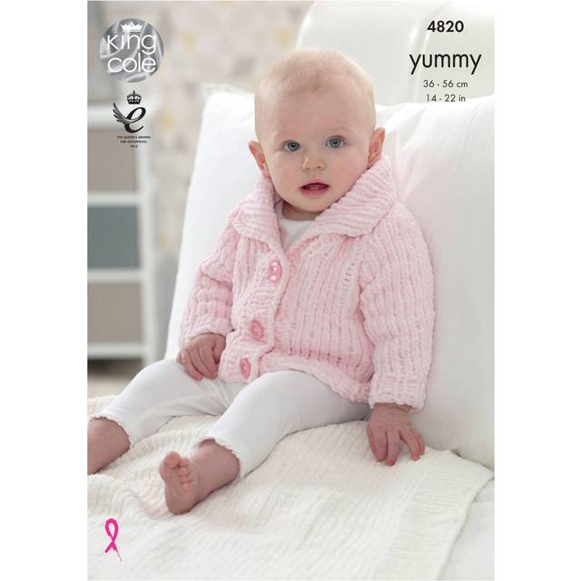 King Cole 4820 Chunky Knitting Pattern Baby Jacket & Comfort Blanket