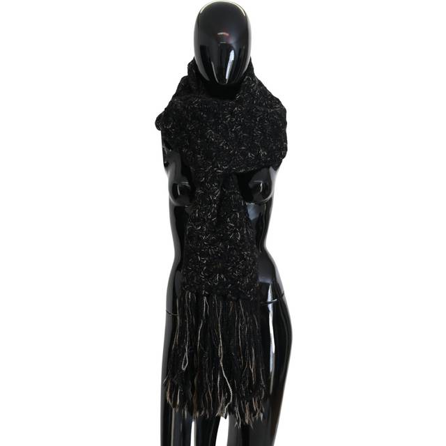 Dolce & Gabbana, Accessoarer, Dam, ONE Size, Lyxig Svart Vinterscarf - black (ONE SIZE)