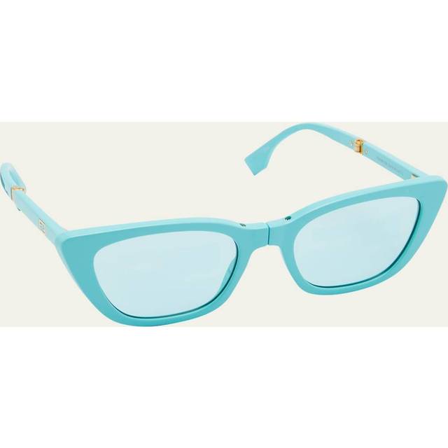 Fendi Blue Logo Folding Cat Eye Ladies Sunglasses FE40089I 90X 53 (OS)