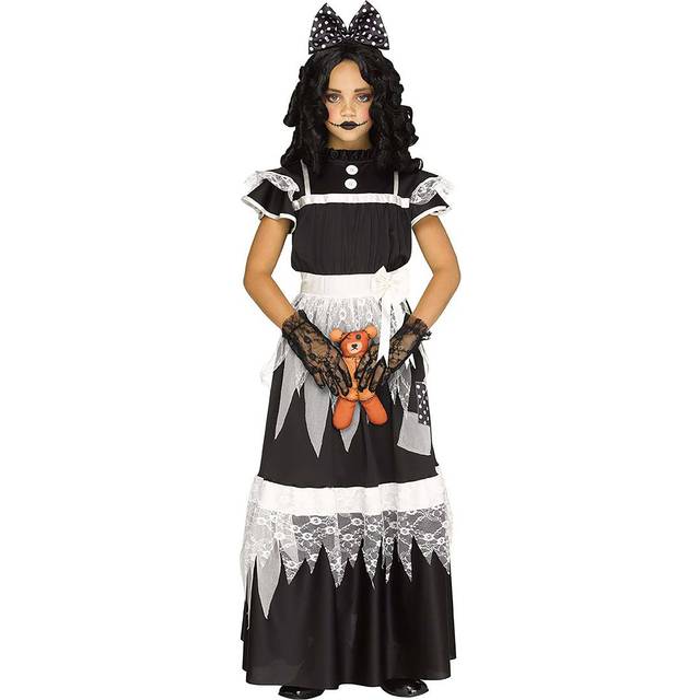 Victorian Deadly Dolly Costume for Girls - Black&#47;White (XL)