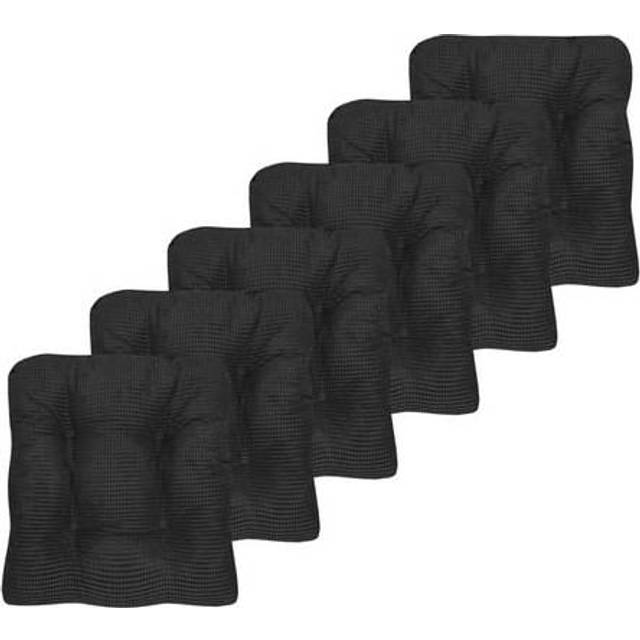 Sweet Home Collection Non Slip Chair Cushion Fluffy  6 Pack  Charcoal Gray