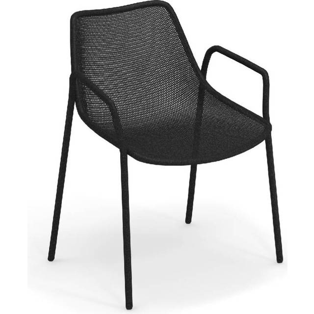 Emu - Round Outdoor Armchair - schwarz/pulverbeschichtet/BxHxT 63x79x58cm - black (79.0 x 63.0 x 58.0cm)
