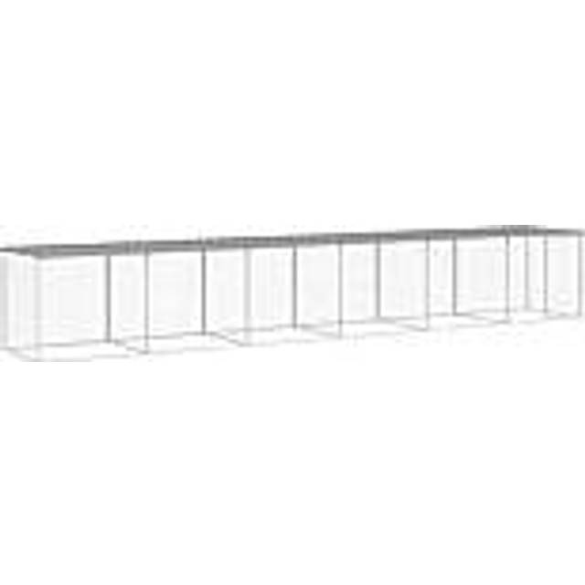 vidaXL Chicken Cage with Roof Light Grey 603x98x90 cm Galvanised Steel