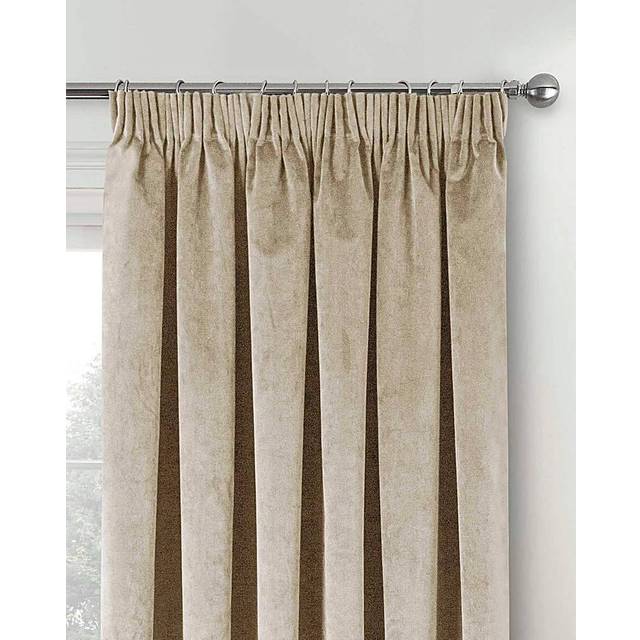 Oxford Velvet Curtain - Grey - 167 x 137cm