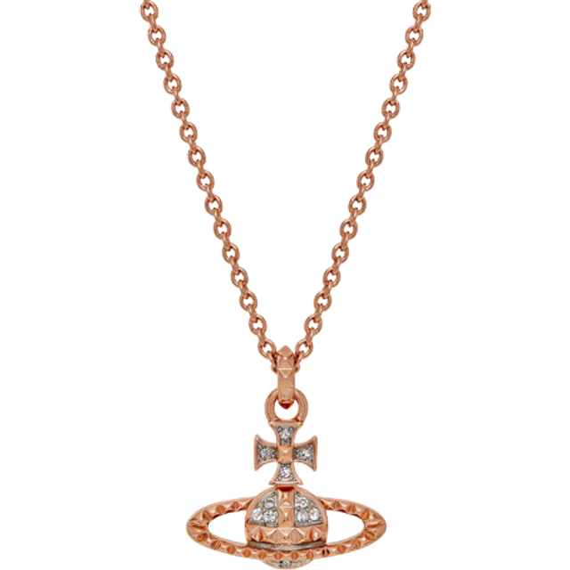 Vivienne Westwood Mayfair Bas Relief Pendant Necklace Pink Gold Brass Women - ---