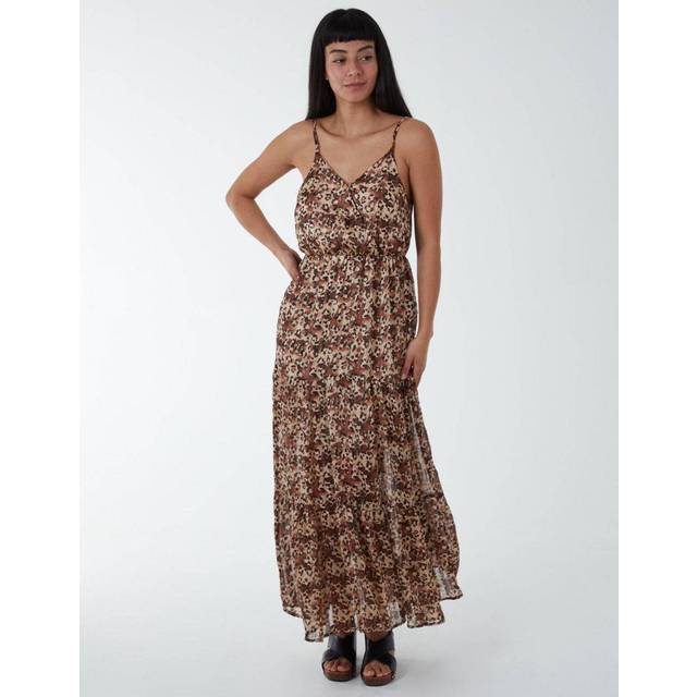 Womens Soft Animal Print Wrap Dress - Brown - 16