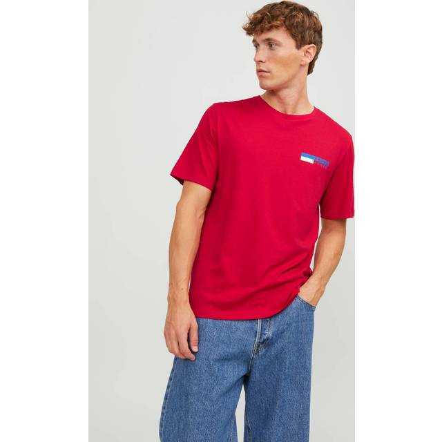 Round neck T-shirt Jack & Jones Corp Logo - Rouge