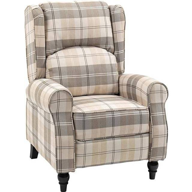 HOMCOM Recliner Chair for Living Room Wingback Chair with Padded Armrest Khaki
