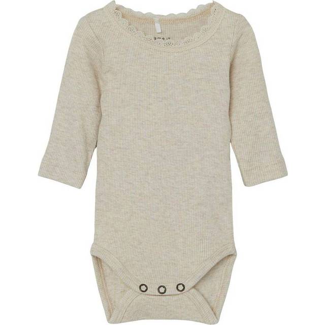 Name It Pojkens Nbfkab Ls Body Noos Bodysuit, Peyote Melange, 92 cm