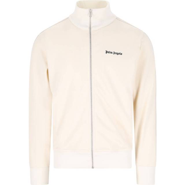 Men's Palm Angels Track Logo Print Jacket in Butter/Cream - Butter Cream - butter cream