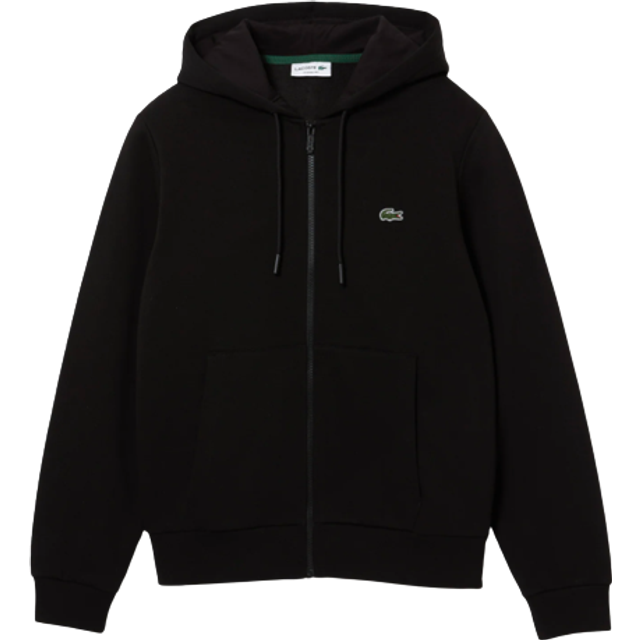 Lacoste zip through hoodie black