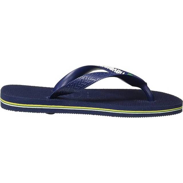 Havaianas Men's Brasil Logo Flip Flops - Navy Blue - UK 8