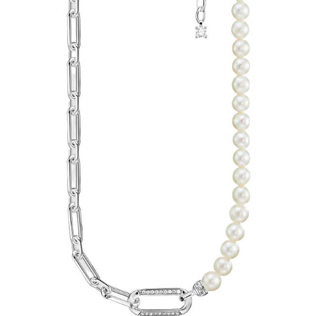 Thomas Sabo Necklace links and pearls silver white KE2109-167-14-L45V - silver-coloured/white - 45 cm