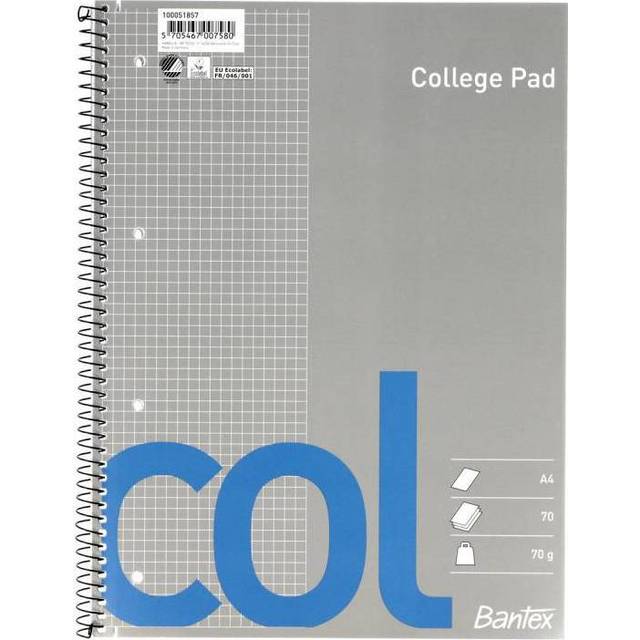 Bantex Col Collegieblok A4 kvadratisk 4H 70 ark 70g