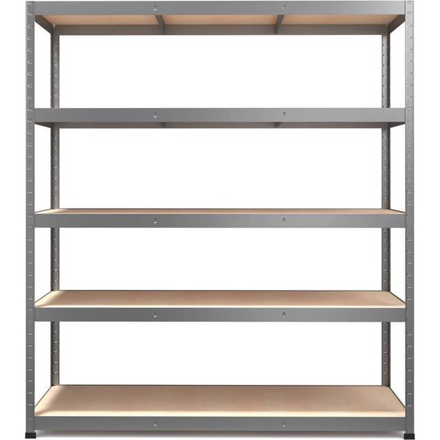 Rb Boss 5 Tier Wood Shelving Kit Galvanised - 1800 x 1600 x 600mm 250kg Udl - Silver