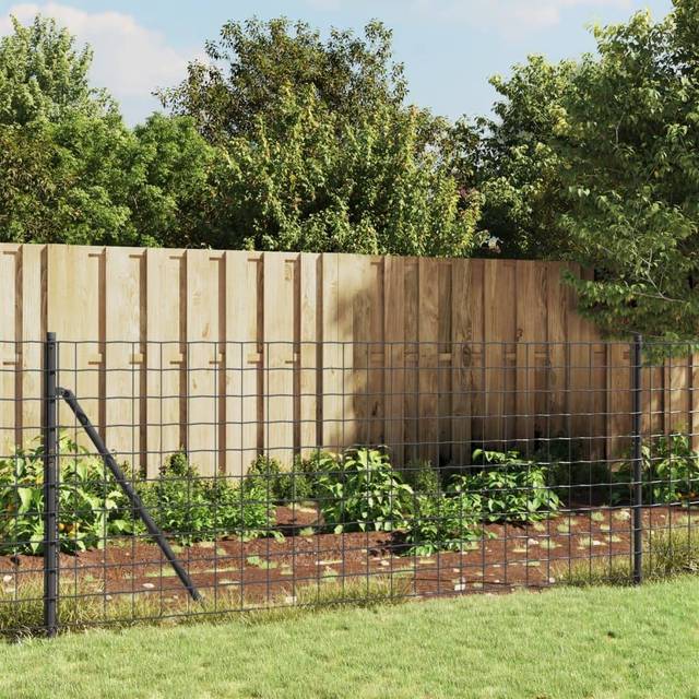 vidaXL Wire Mesh Fence Anthracite 0.8x25 m Galvanised Steel