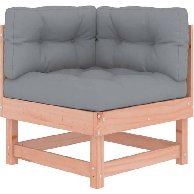 vidaXL Corner Sofa with Cushions Solid Wood Douglas - Brown