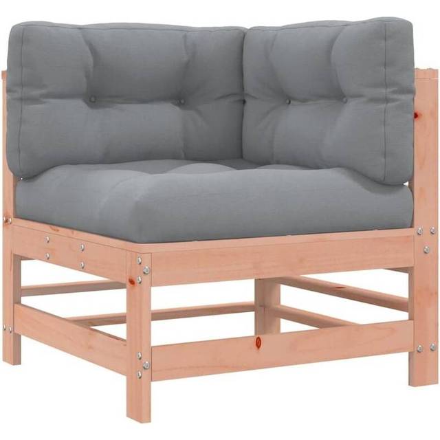 vidaXL Corner Sofa with Cushions Solid Wood Douglas - Brown